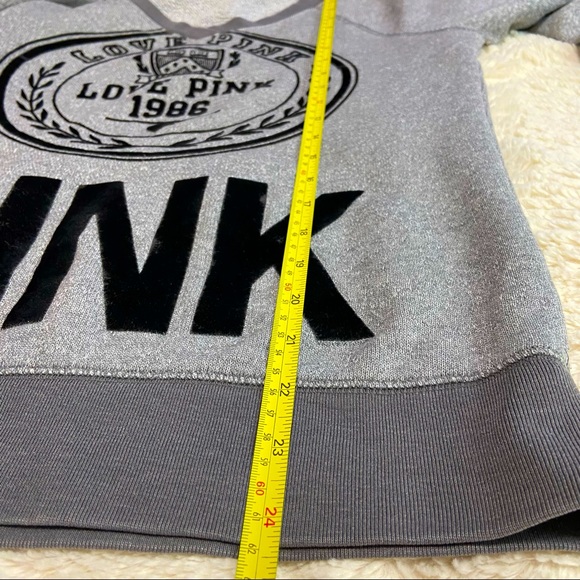 PINK Victoria’s Secret Campus V-Neck Gray Longsleeves Sweatshirt - Size: Small - Picture 5 of 11